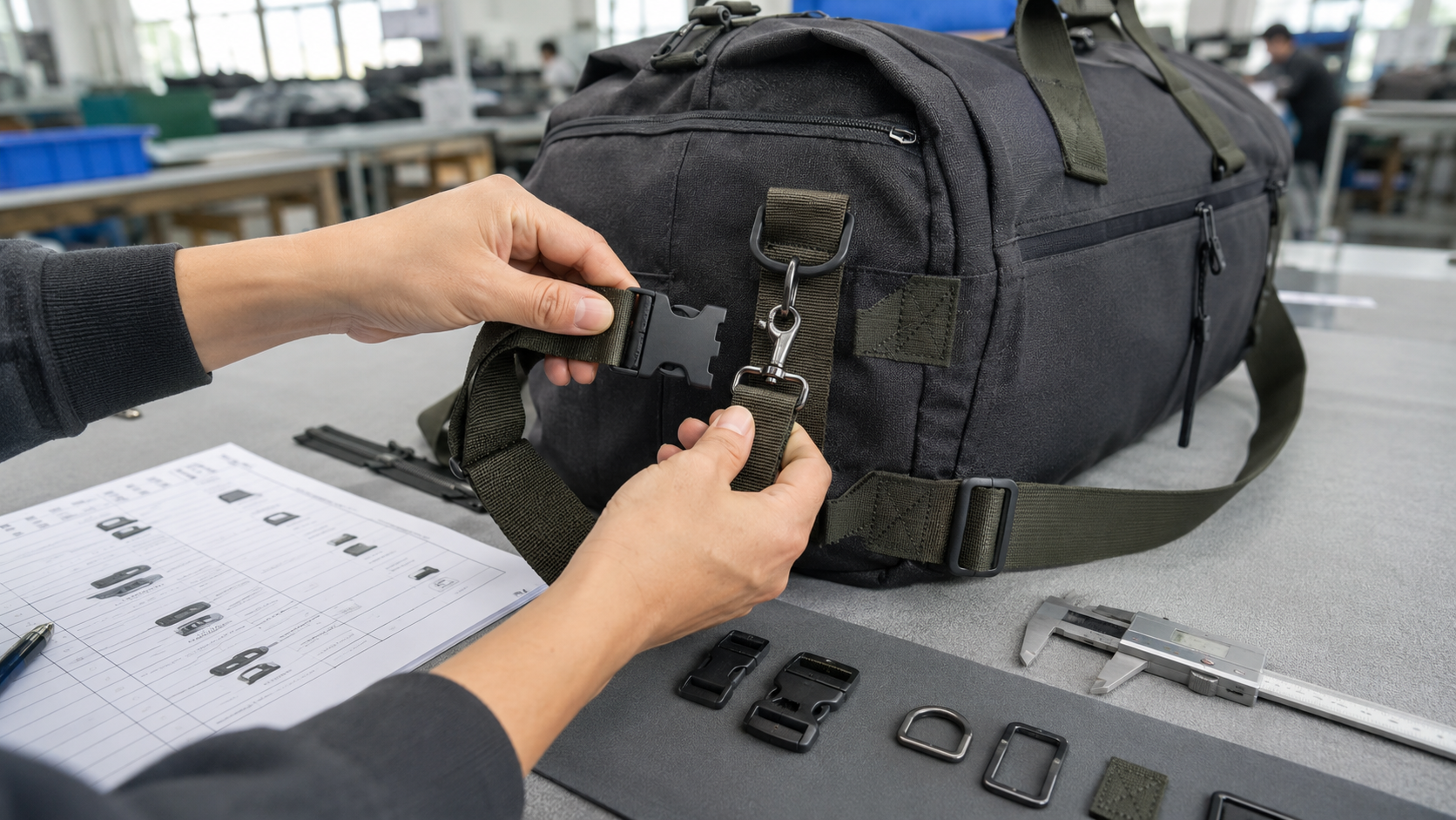 Bag hardware sample inspection