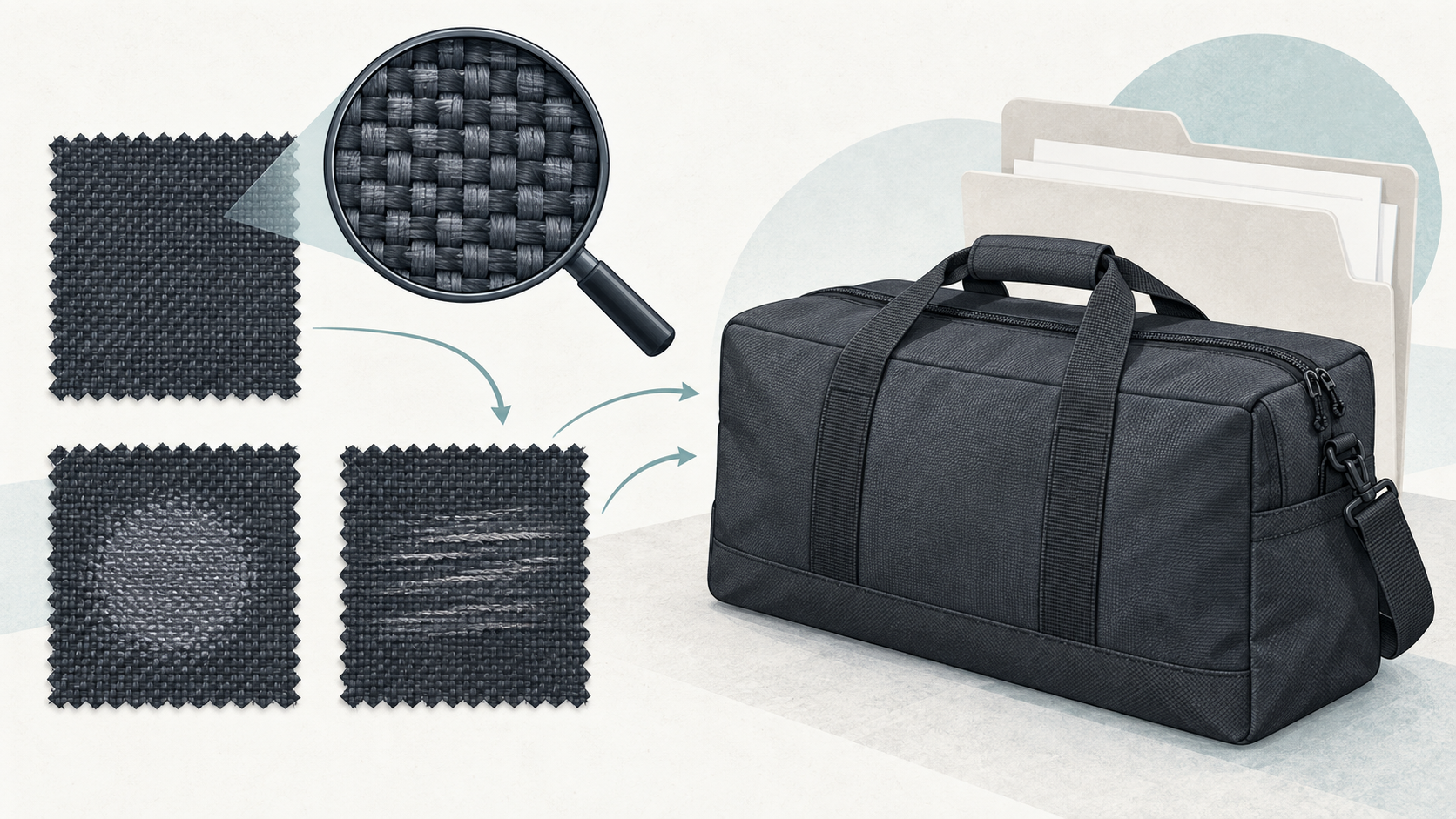 Bag fabric abrasion contact zones