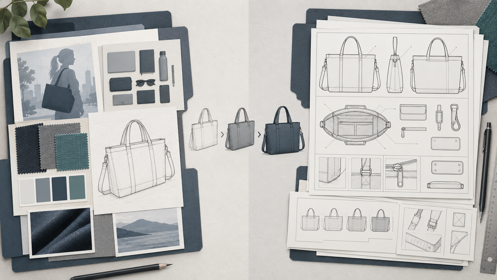 Bag materials and construction layout