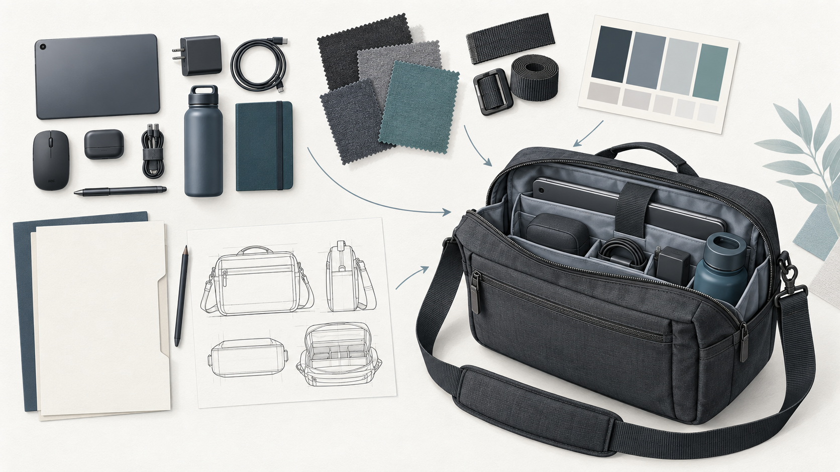 Bag contents and access layout